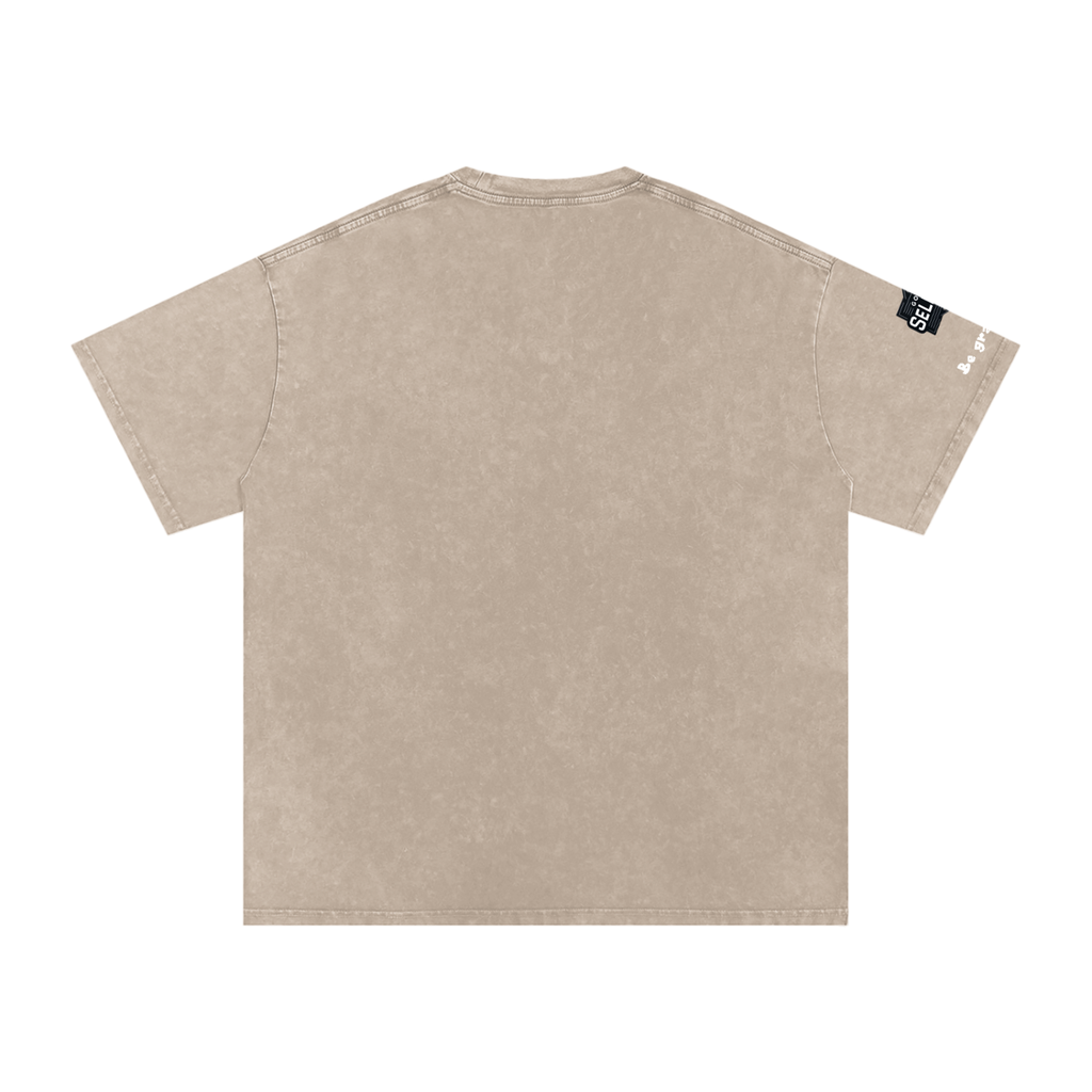 Snow Washed Oversized Cotton T-Shirt